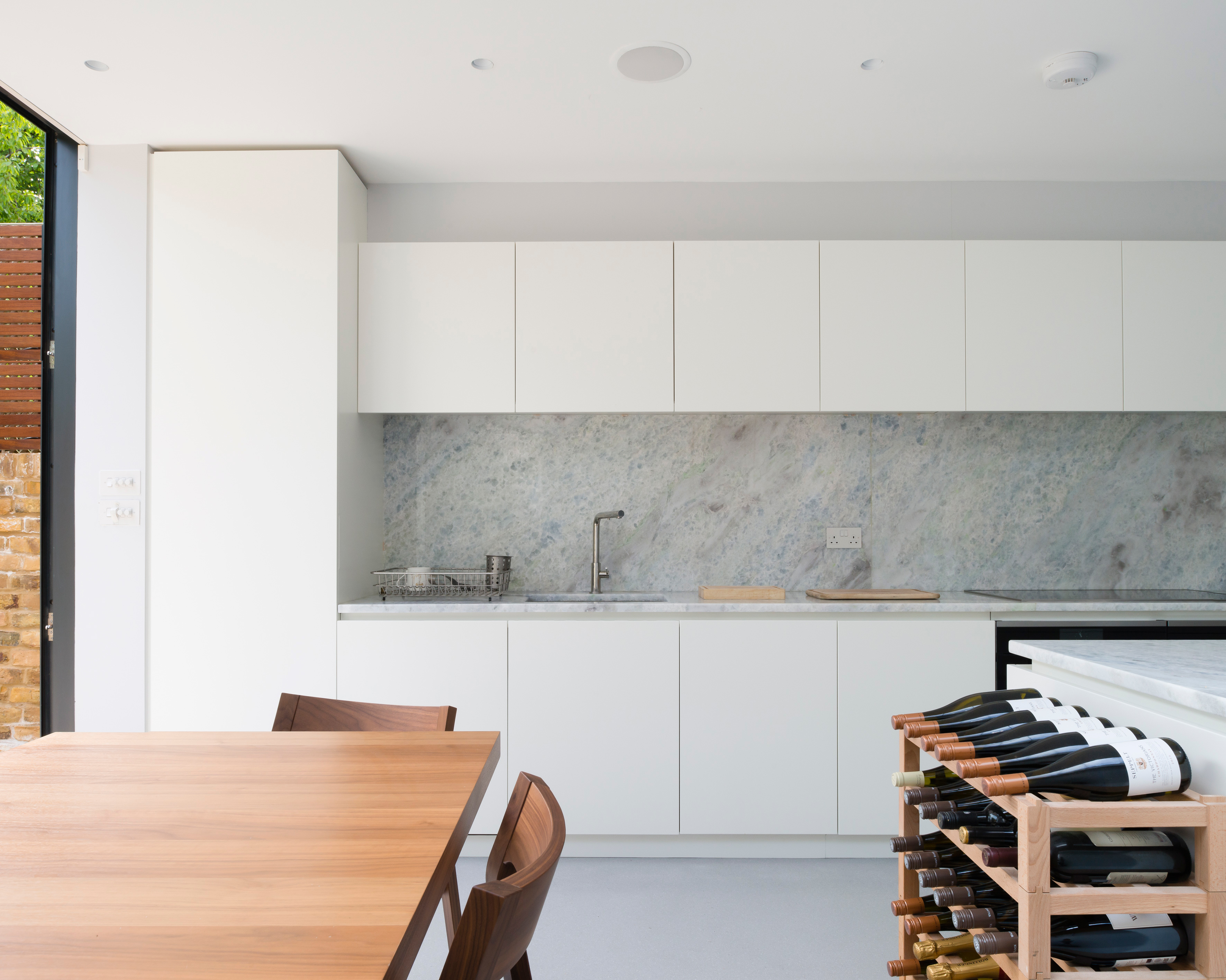 Pebble terrazzo resin floor in kitchen 