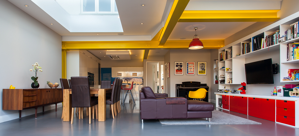 Warm resin flooring in a residential living area