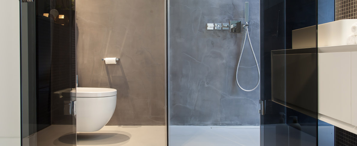 Grey Resin Wall Finish as an Alternative to Concrete Walls