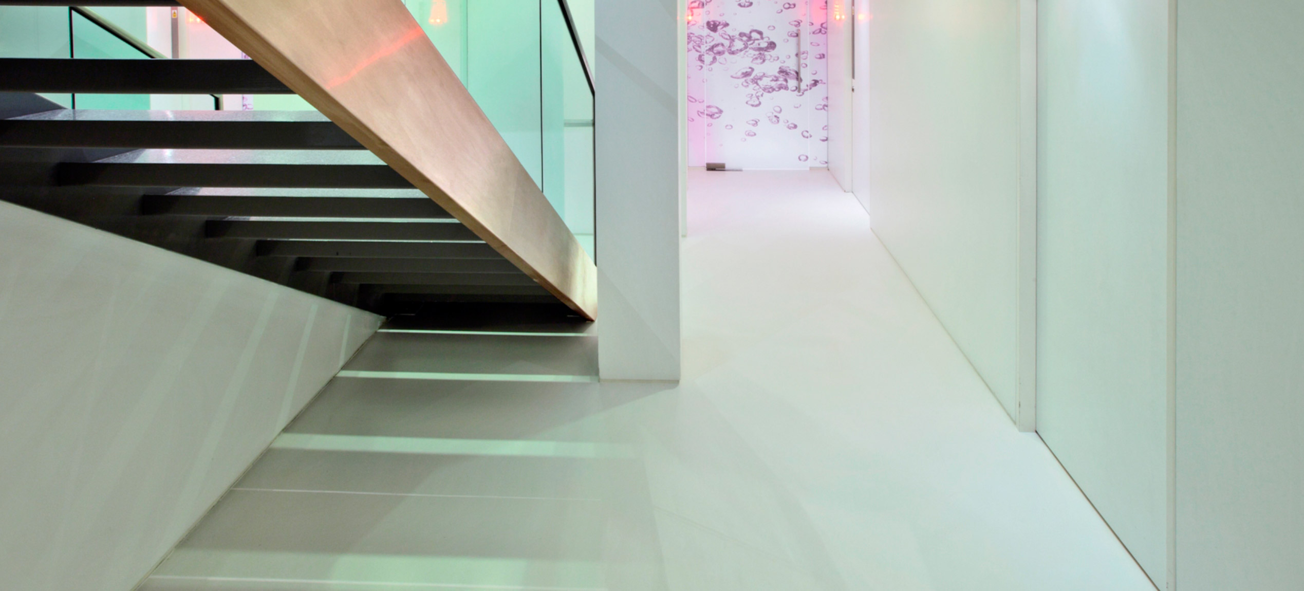 white resin floors in spa 