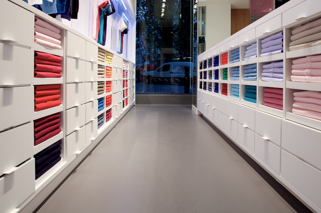 resin flooring in retail shop