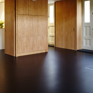 A clean black resin floor