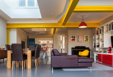 Warm resin flooring in a residential living area