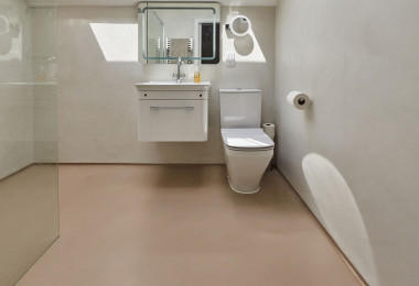 Warm Resin Flooring in a Bathroom