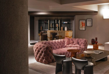 Dark grey sustainable resin flooring in a living room