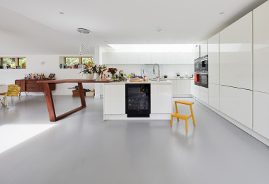 new resin flooring in a kitchen