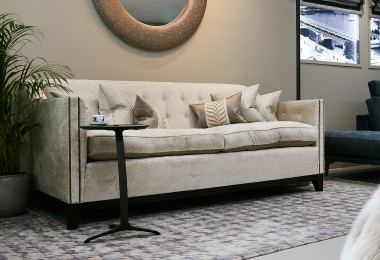 a grey resin floor in a living room