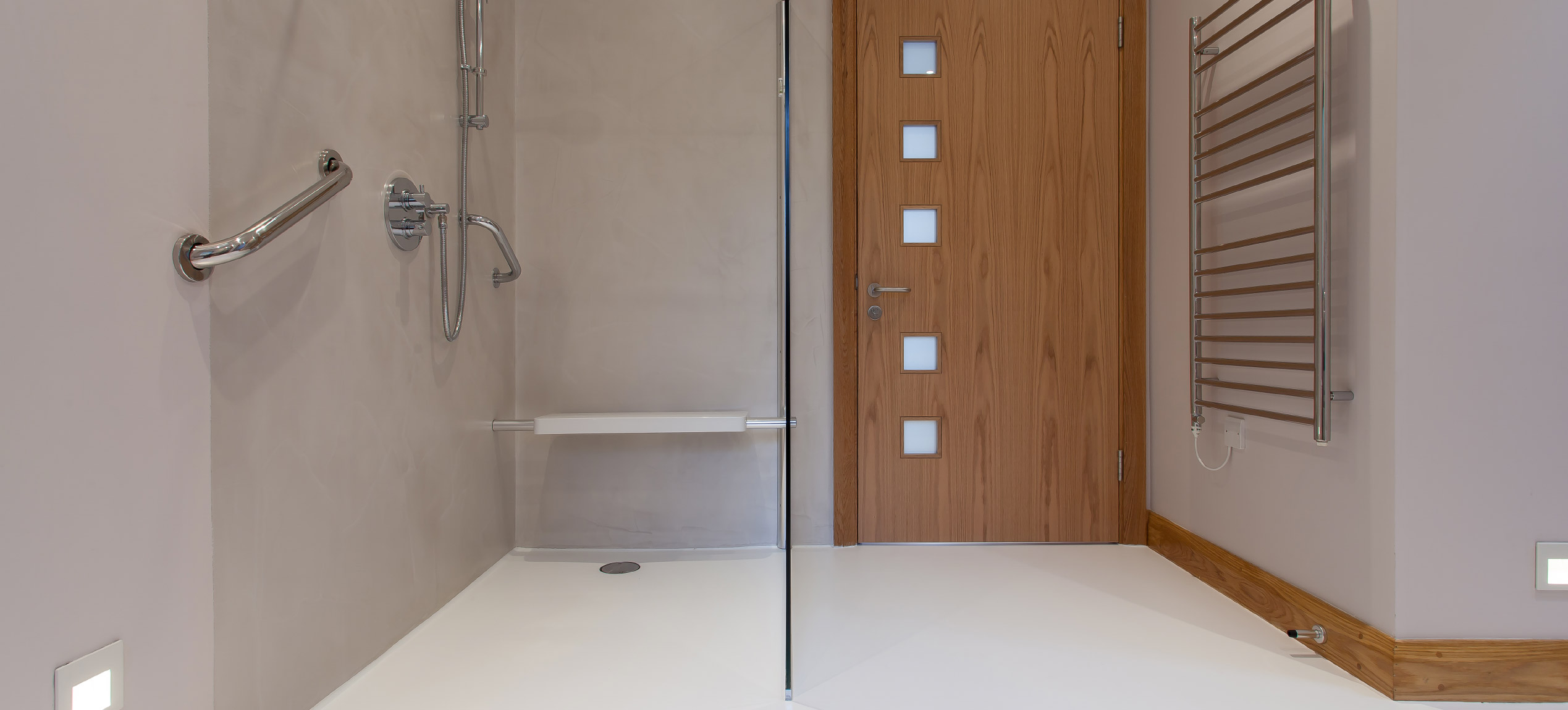 Bathroom with resin flooring