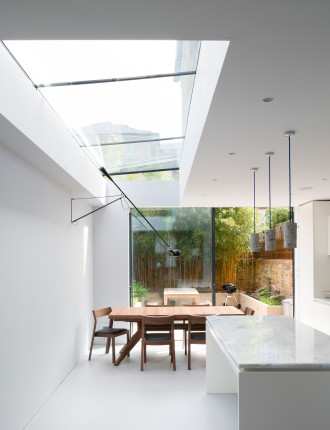 Pebble terrazzo resin floor in kitchen 