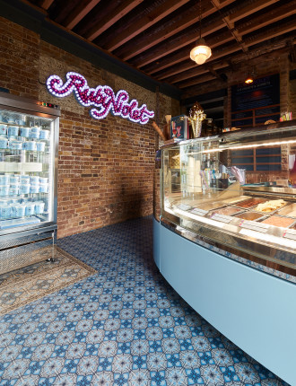 custom resin floors at ice cream parlour 