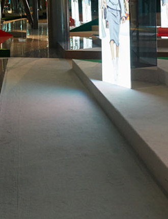 Poured resin floors at Louis Vuitton