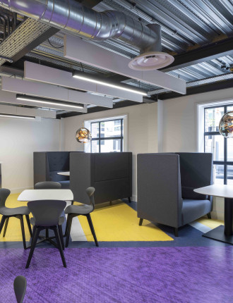 A patterned floor in a reception