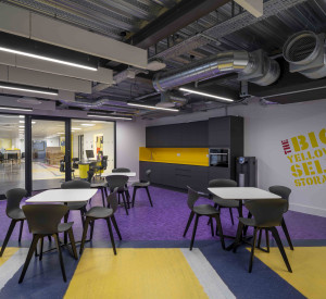 A patterned floor in a reception