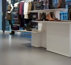 resin flooring in retail shop