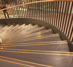 Resin terrazzo flooring on stairs 