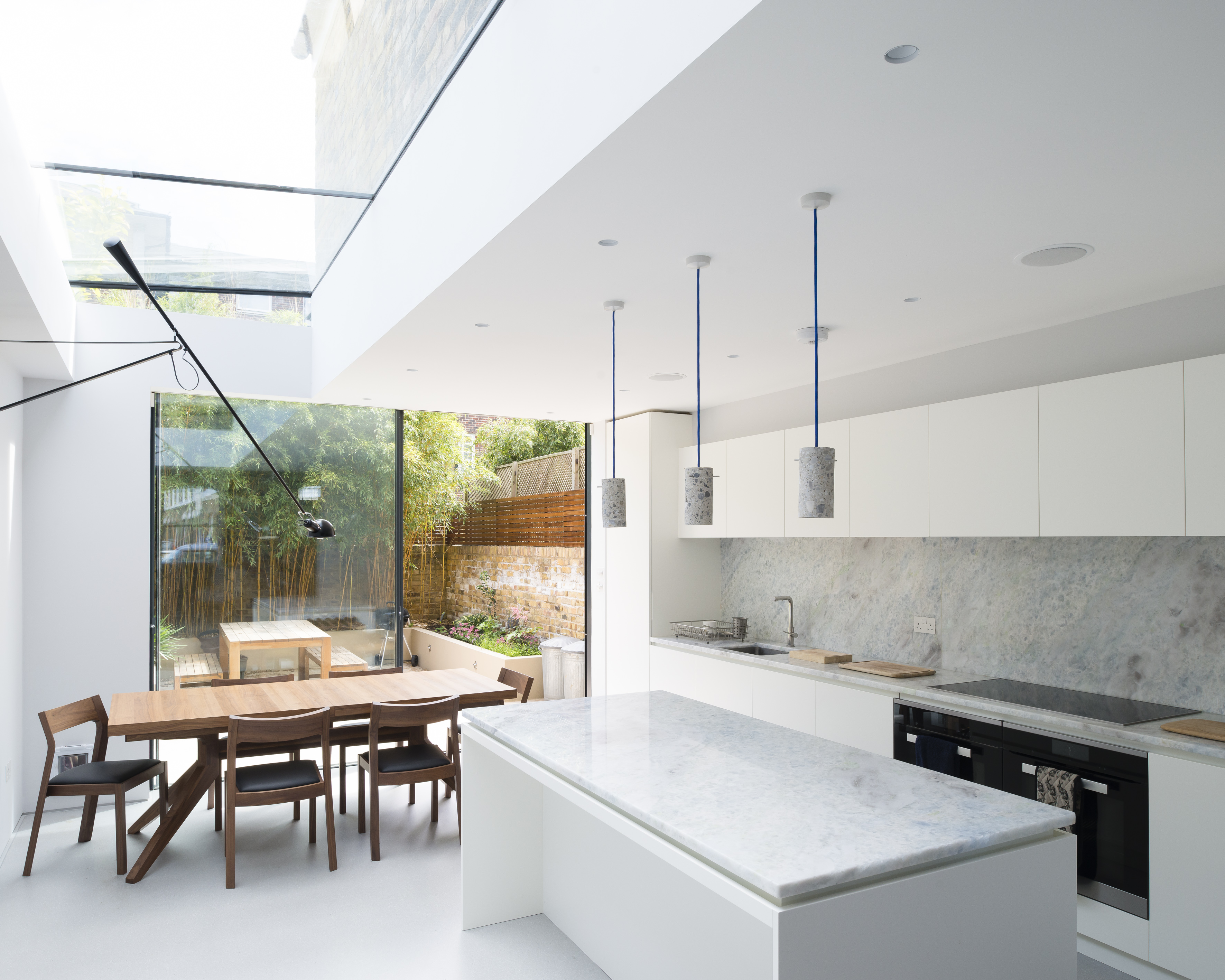 Pebble terrazzo resin floor in kitchen 