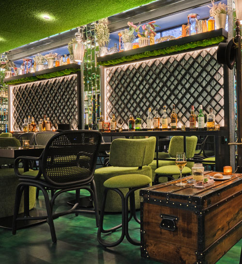 A Green ArtSphere Floor in a Restaurant