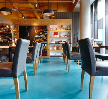 A ToughSphere resin floor in blue