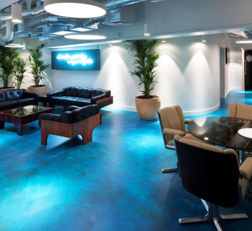 A Blue ArtSphere Floor in an Office